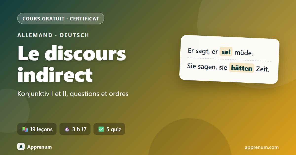Allemand : le discours indirect (indirekte Rede) et le Konjunktiv
