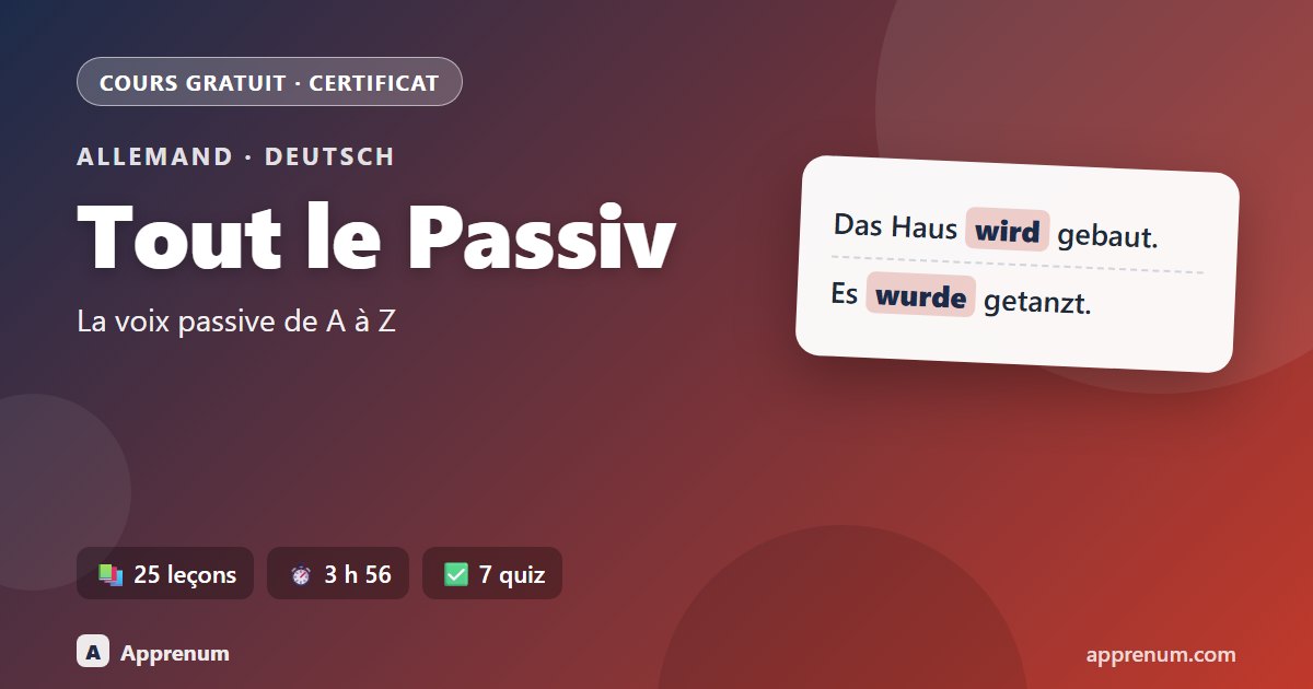Allemand : tout le Passiv (voix passive) en détail