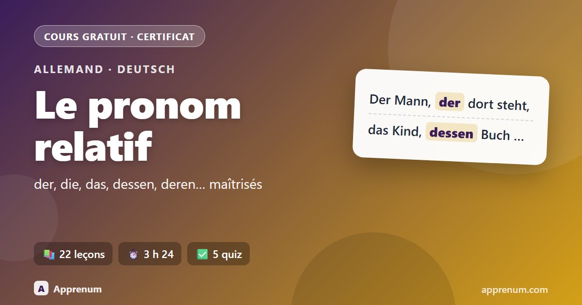 Allemand : le pronom relatif et les propositions relatives