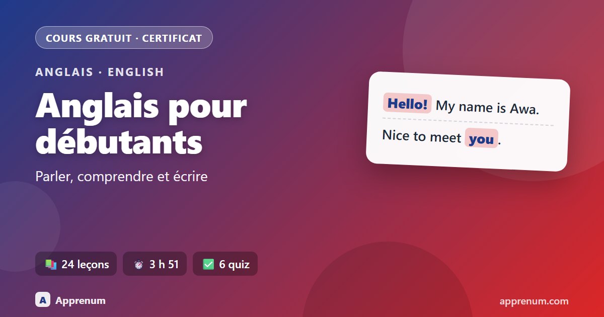 Anglais pour débutants : parler, comprendre et écrire