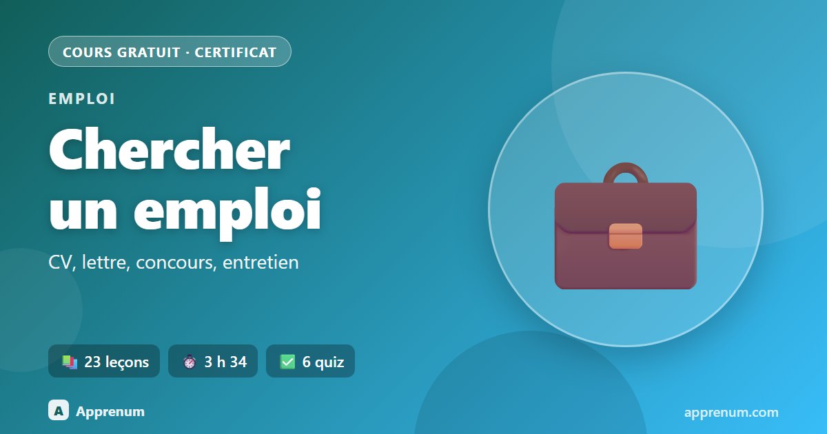 Chercher un emploi : CV, lettre, entretien et concours