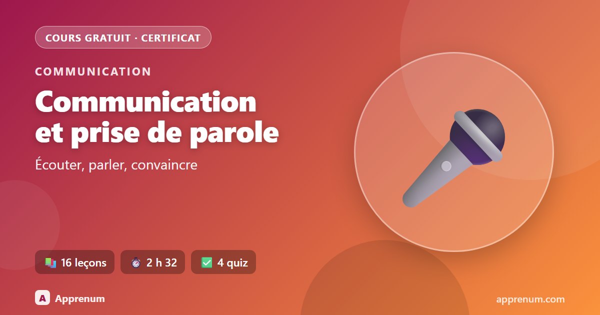 Communication et prise de parole : écouter, parler, convaincre