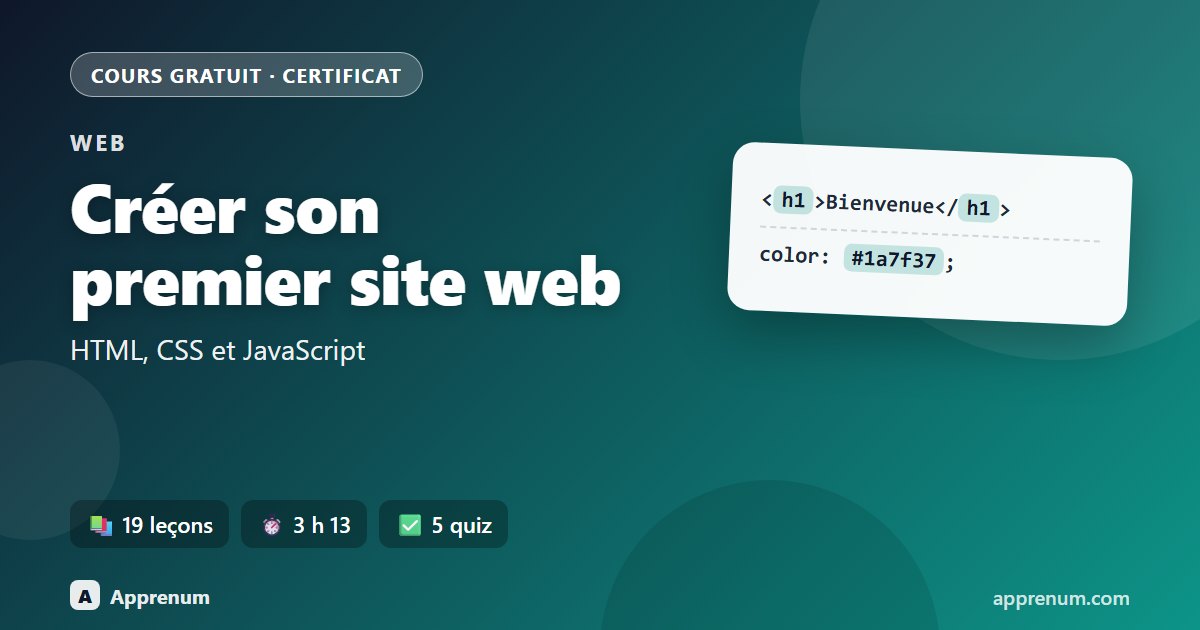 Créer son premier site web : HTML, CSS et JavaScript