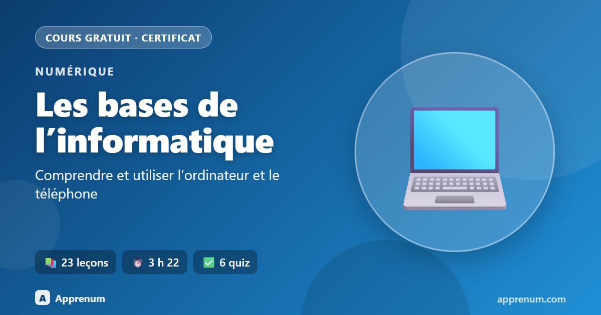 Informatique : les bases pour débutants