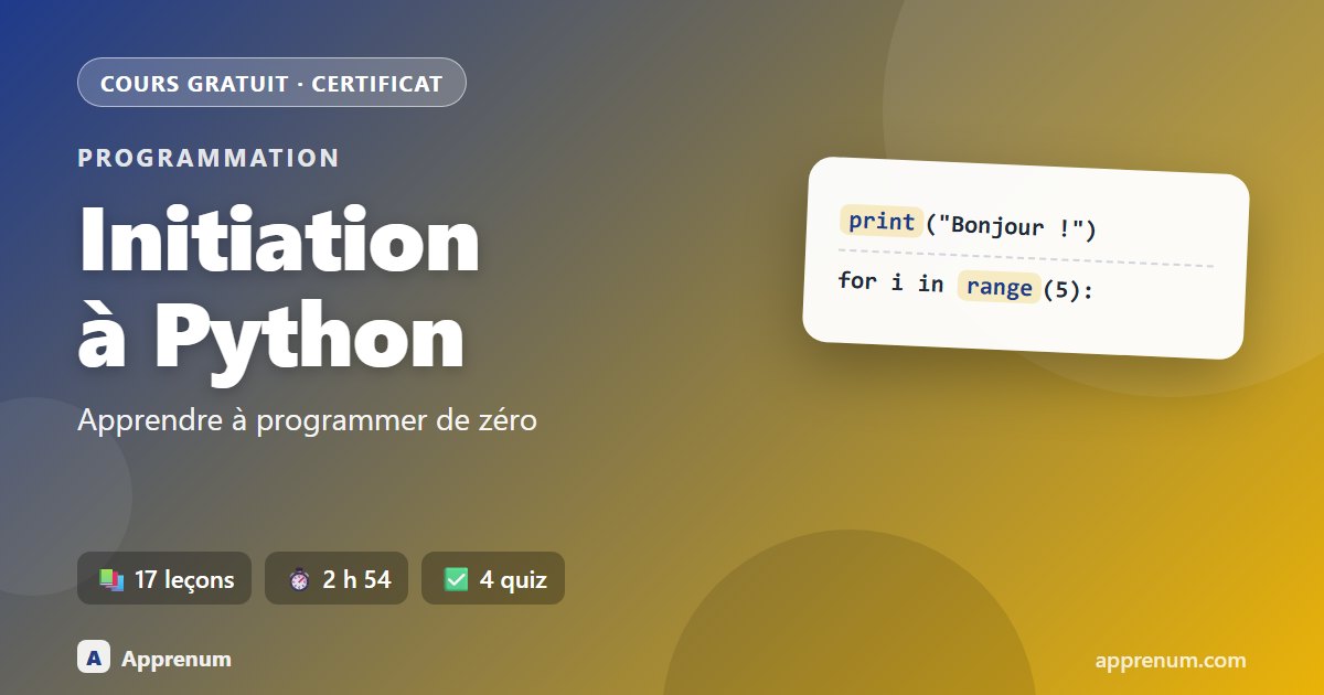 Initiation à la programmation avec Python