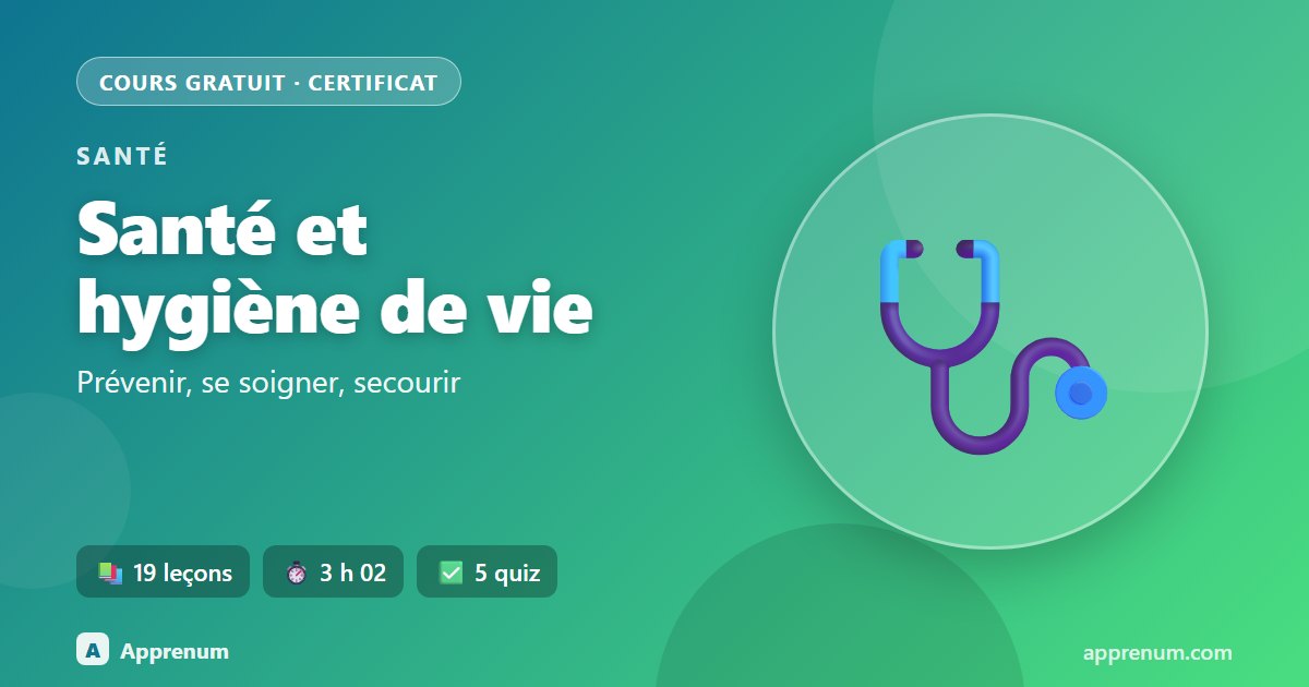 Santé et hygiène de vie : prévenir, se soigner, secourir