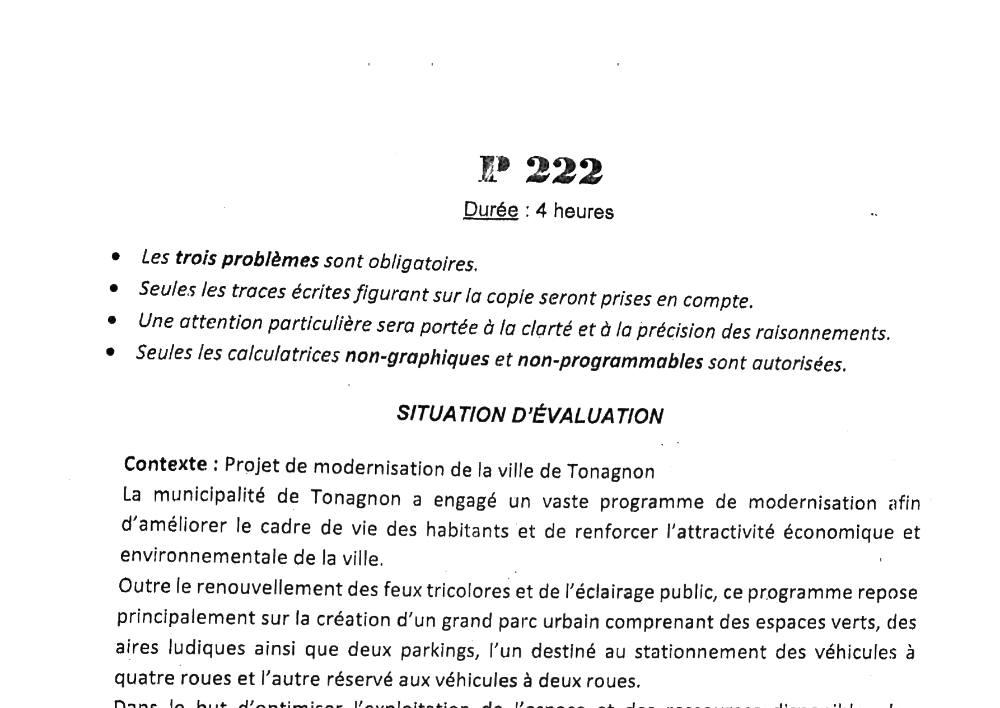 Aperçu de la première page — BAC NATIONAL 2026 Mathématiques Série D BAC Bénin