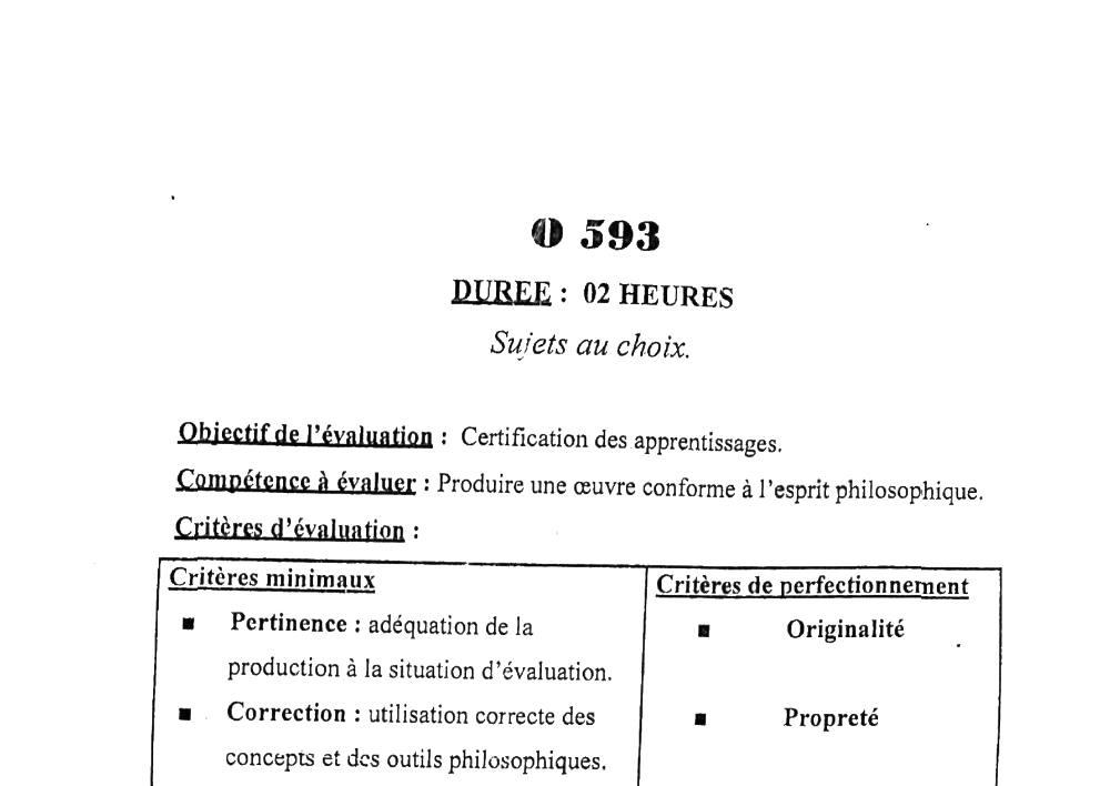 Aperçu de la première page — BAC NATIONAL 2026 Philosophie Séries C D BAC Bénin