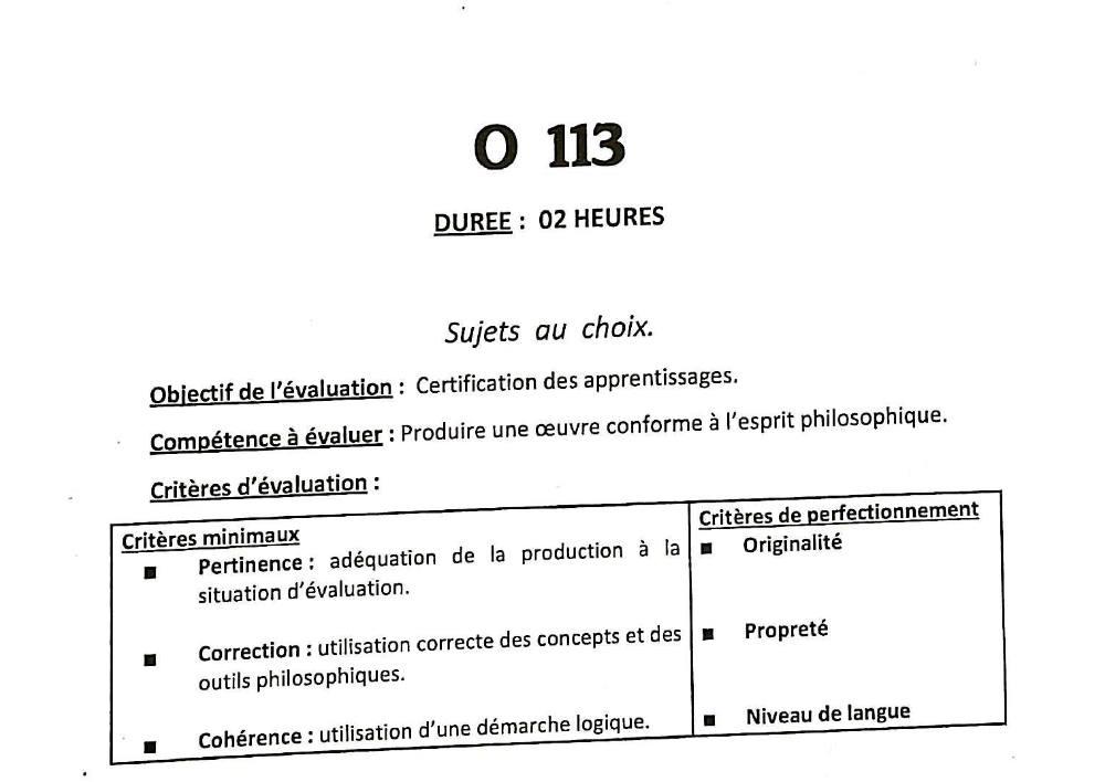 Aperçu de la première page — BAC NATIONAL Philosophie Séries C D BAC Bénin 2025