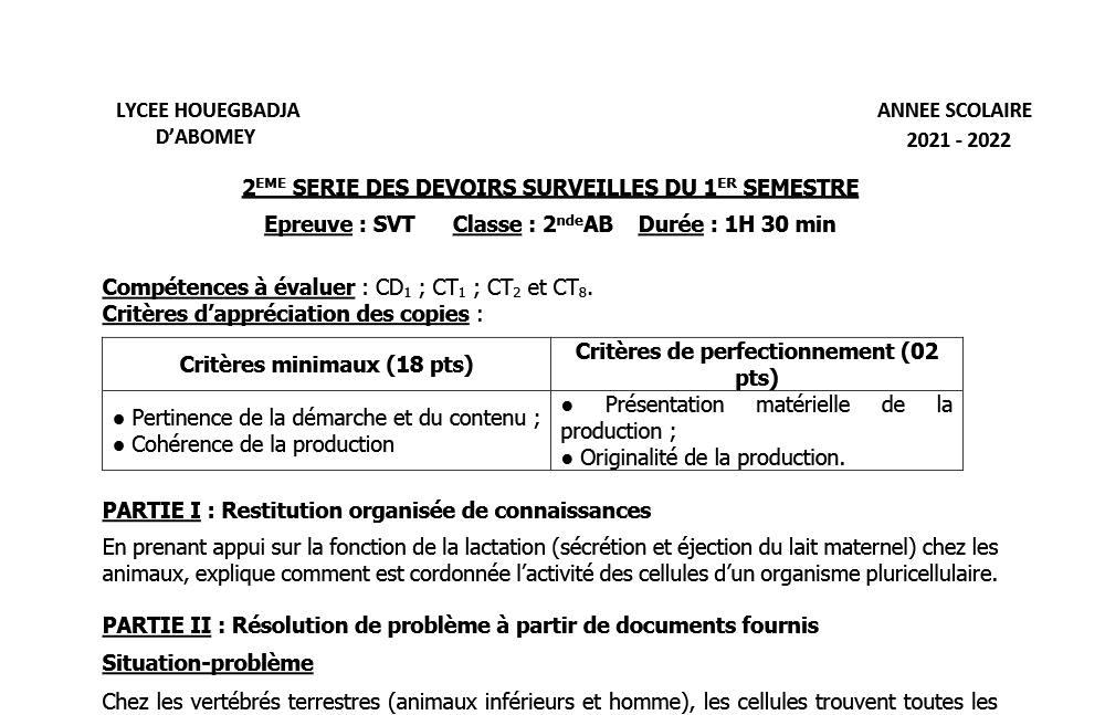 Aperçu de la première page — SVT 2021-2022